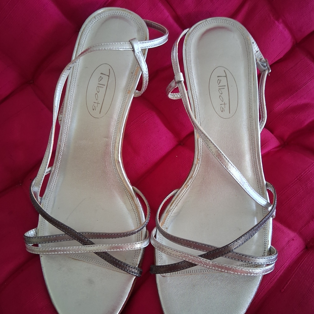 Talbots Metallic Strappy Sandals
